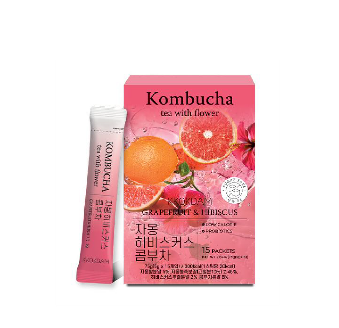 Flower Kombucha 15 Packets (Grapefruit & Hibiscus)